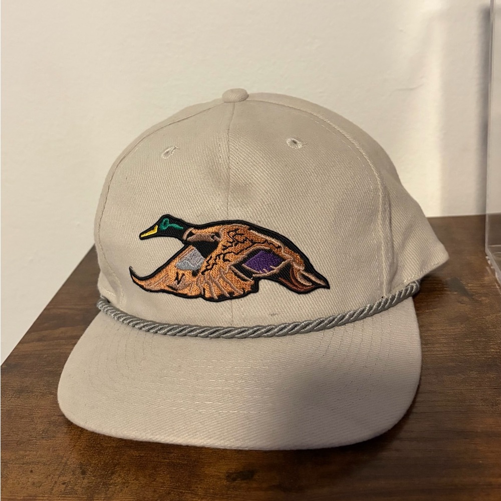 Beige Cap with Duck Embroidery
